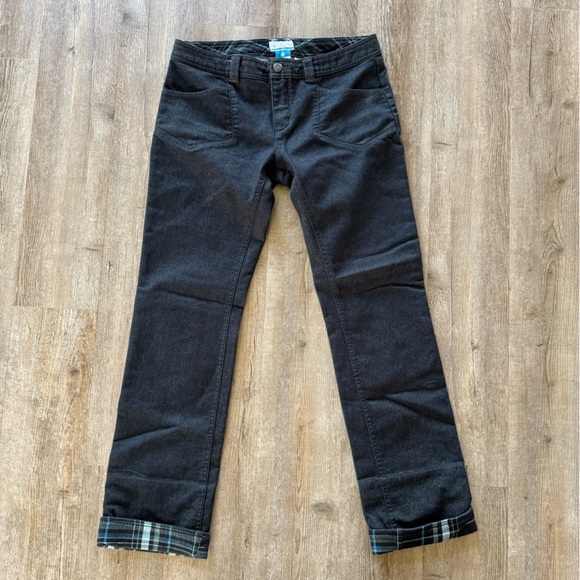 Columbia Dark Wash Jeans with plaid flannel cuff - Picture 4 of 6